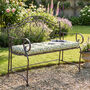 Vintage Brown Scrolled Iron Garden Bench, thumbnail 3 of 7