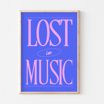 Colourful Bold Lost In Music Wall Art Print, 8 of 9