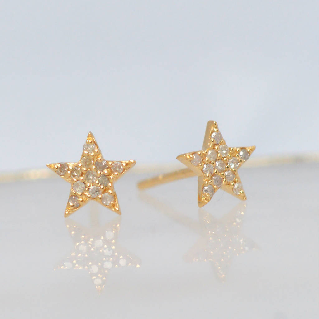 Ling Diamond Star Stud Earrings By Amulette Ling Diamond Star Stud Earrings