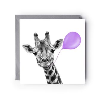 Floating Friends Giraffe Balloon Card, 3 of 9