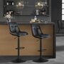 Set Of Two Bar Stools Swivel Chairs Synthetic Leather, thumbnail 1 of 12