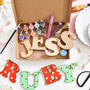 Personalised Girl's Bunting Name Letterbox Craft Kit, thumbnail 1 of 4