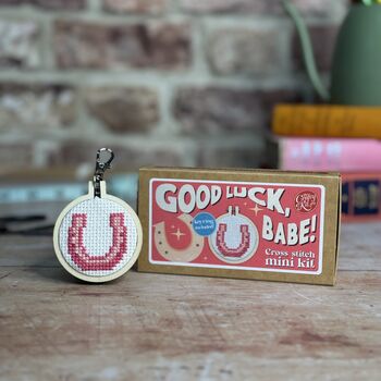 Good Luck Babe! Mini Matchbox Cross Stitch Kit, 2 of 7