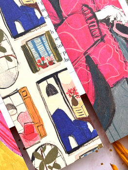 Patterned Fashion Illustrated Double Sided Bookmark, 6 of 6