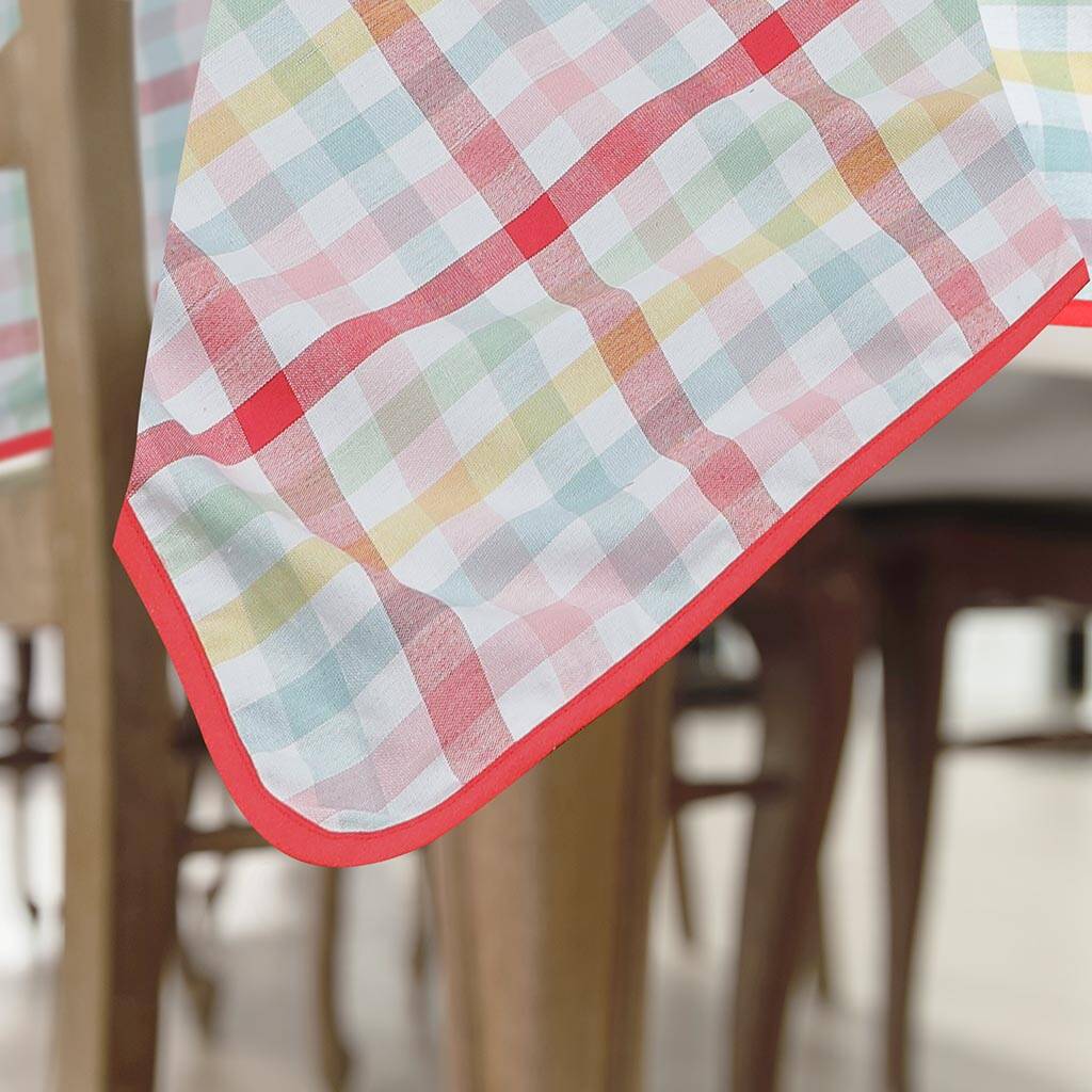 Large Natural Cotton Gingham Table Cloth By Dibor