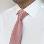 Men's Square End Knitted Tie With Dots | Dusty Pink, thumbnail 5 of 5