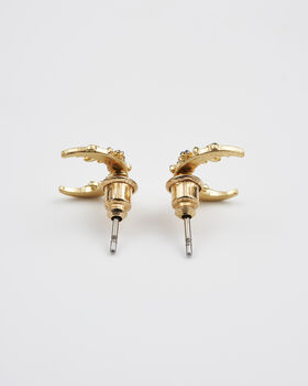 Gold Nightshade Moon Stud Earrings, 4 of 7
