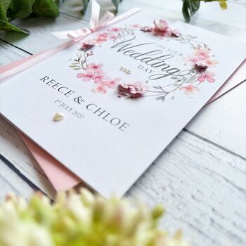 Personalised Wedding Card: Cherry Blossom Design, 9 of 11