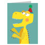 Mini Party Dinosaur Greetings Card, thumbnail 2 of 5