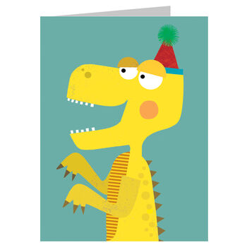 Mini Party Dinosaur Greetings Card, 2 of 5