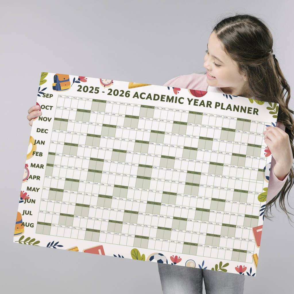 Large Academic Student Wall Planner 2025 2026, 1 of 8