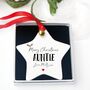 Personalised Auntie Christmas Hanging Xmas Jingle Star, thumbnail 1 of 2