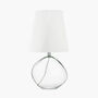 Clear Glass And White Shade Table Lamp, thumbnail 3 of 10