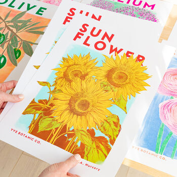 Sunflower Risograph Print, 2 of 4