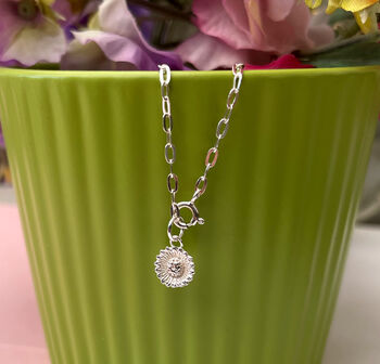 Sterling Silver Dainty Sunflower Bracelet, 9 of 9