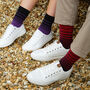 His And Hers Retro Stripe Socks, thumbnail 1 of 3