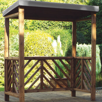 Wooden Garden BBQ Shelter With Trellis Sides, 5 of 7