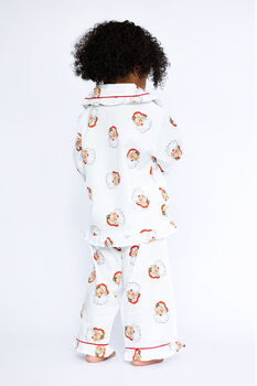 Girl's Personalised Christmas Santa Print Pyjamas, 11 of 12