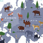The Animal World Map Personalised Print, thumbnail 4 of 7