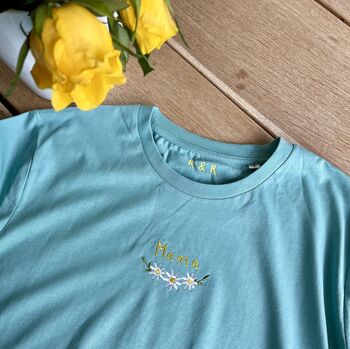 Embroidered Mama Daisy T Shirt, 2 of 6