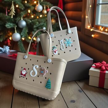 All Season Croc Style Tote Bags, Includes Christmas Charm, 2 of 12