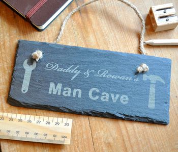 Personalised Man Cave Slate Sign, 3 of 5