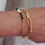 Pearl, Beads And 18 K Gold Plated Paperclip Chain Bracelet, thumbnail 5 of 5