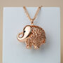 Rose Gold Large Elephant Shaker Pendant Necklace, thumbnail 1 of 3