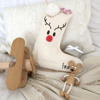 Rudolph Reindeer Personalised Christmas Stocking, 3 of 3