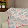 Handmade Circus Quilt,Tummy Time Mat, Blues And Pinks, thumbnail 5 of 8