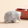 Tiny Matchbox Ceramic Elephant Token, thumbnail 2 of 4