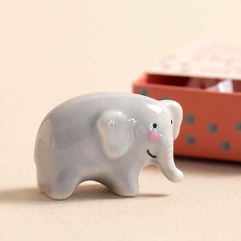 Tiny Matchbox Ceramic Elephant Token, 2 of 4