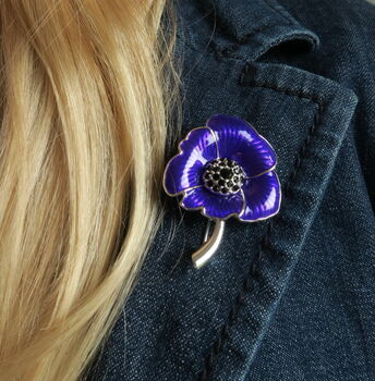Poppy Purple Brooch, 2 of 3