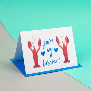 'You're My Lobster' Foiled Illustrated Card, 2 of 3
