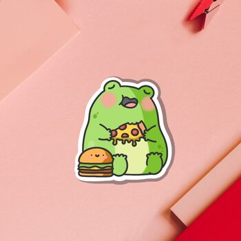 Cute Foodie Frog Vinyl Sticker, 8 of 8
