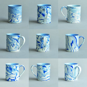 Marbled Blue And White Tea Mug, 4 of 5