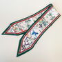 Pink And Green Forest Print Hair Or Neck Scarf, thumbnail 2 of 3