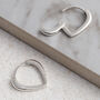 Sterling Silver Pear Hoops, thumbnail 3 of 5