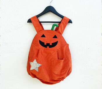Baby Pumpkin Halloween Romper Costume, 3 of 6