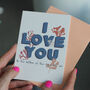 'I Love You' Eco Anniversary Or Valentines Card, thumbnail 1 of 2