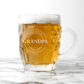 Personalised Emblem Dimpled Beer Glass, 3 of 6