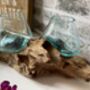 Triple Molten Glass Bowl On Teak Root, thumbnail 3 of 10