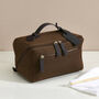 Personalised Leather Lay Flat Wash Bag, thumbnail 2 of 10
