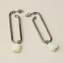 Silver Long Drop Earrings With Pearls, thumbnail 4 of 4