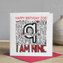 Personalised 9th Birthday Card, thumbnail 1 of 5