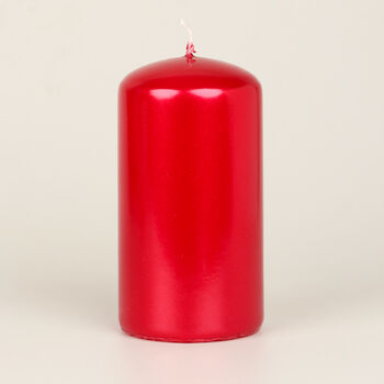 G Decor Grace Red Metallic Shine Pillar Candle, 6 of 7