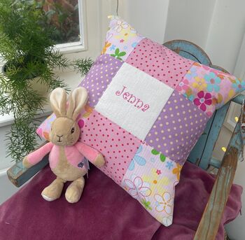 Pink And Purple Name Cushion, 7 of 7