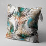 Cushion Cover With Green And Orange Peacock Feathers, thumbnail 3 of 7