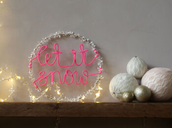 Let It Snow Fairy Light Wreath, 5 of 5