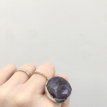 Purple Amethyst Gemstone Ring Set In Sterling Silver, 3 of 4